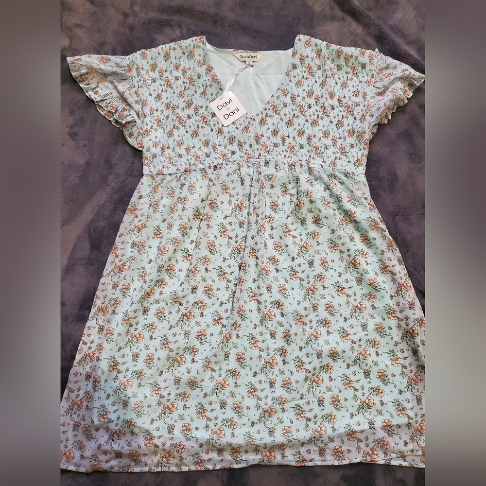 Womens size Medium Baby Blue spring dress